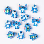 Silicone 3D Focal Beads Disney Blue Stitch Pull Ears Muscle Pose 20pcs 6