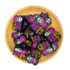 Silicone Focal Beads Halloween Ghost Holding Retro Phone Neon Lettering 2