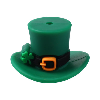Silicone 3D Focal Beads St Patrick Day Lucky Cap With Shamrock Buckle 8
