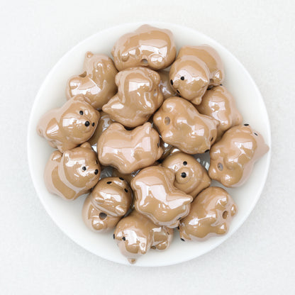 Cute Dog Acrylic Focal Beads 22mm 10pcs 3