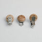 Beech Wood Round Pacifier Clip with Three Holes 30mm - 30mm with holes