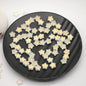 Star Frosted Glass Beads 8mm Aqua Glow Gold Flecks 100pcs 13