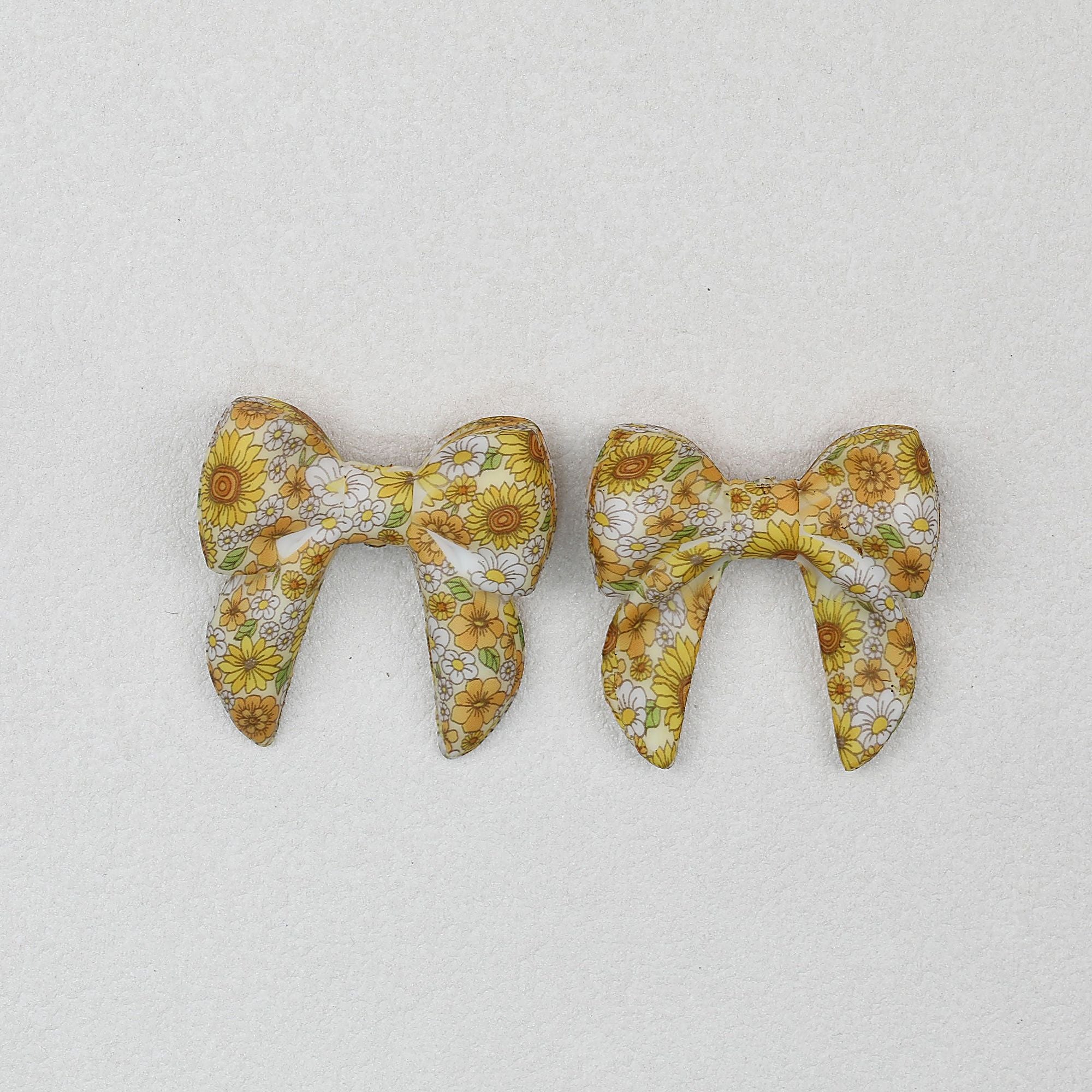 3D Printed Bow Shape Silicone Beads Colorful Pattern 10pcs - 2