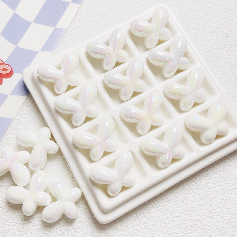 UV Finish Butterfly Acrylic Beads 24x18mm Glossy Mixed 10pcs 6