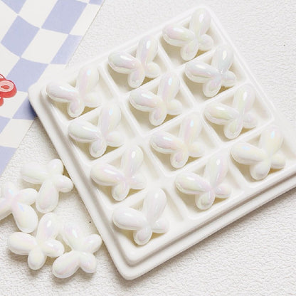 UV Finish Butterfly Acrylic Beads 24x18mm Glossy Mixed 10pcs 6