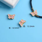 Butterfly Metal Beads 13mm Painted Double-Sided Zinc Alloy 10pcs 2