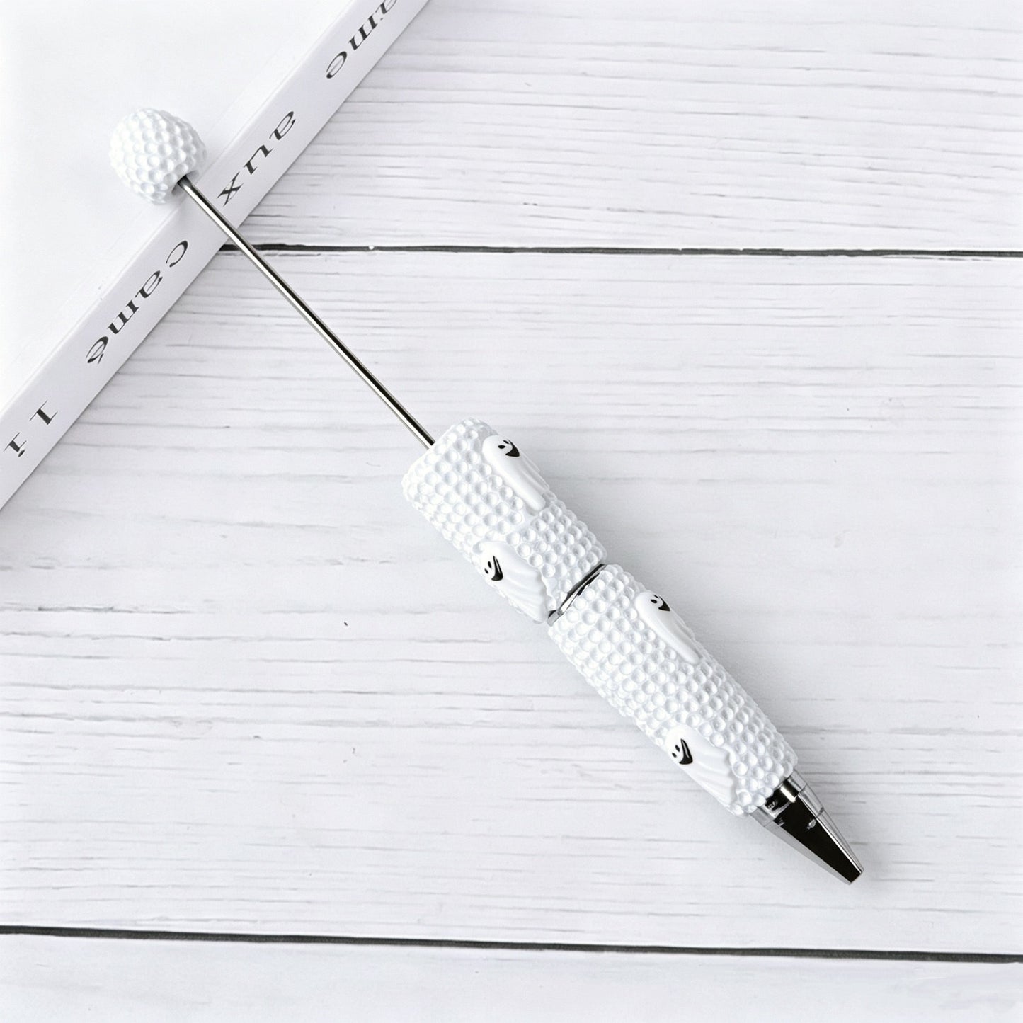 Beadable Halloween Pen with Pumpkin Ghost and Skull Designs 7
