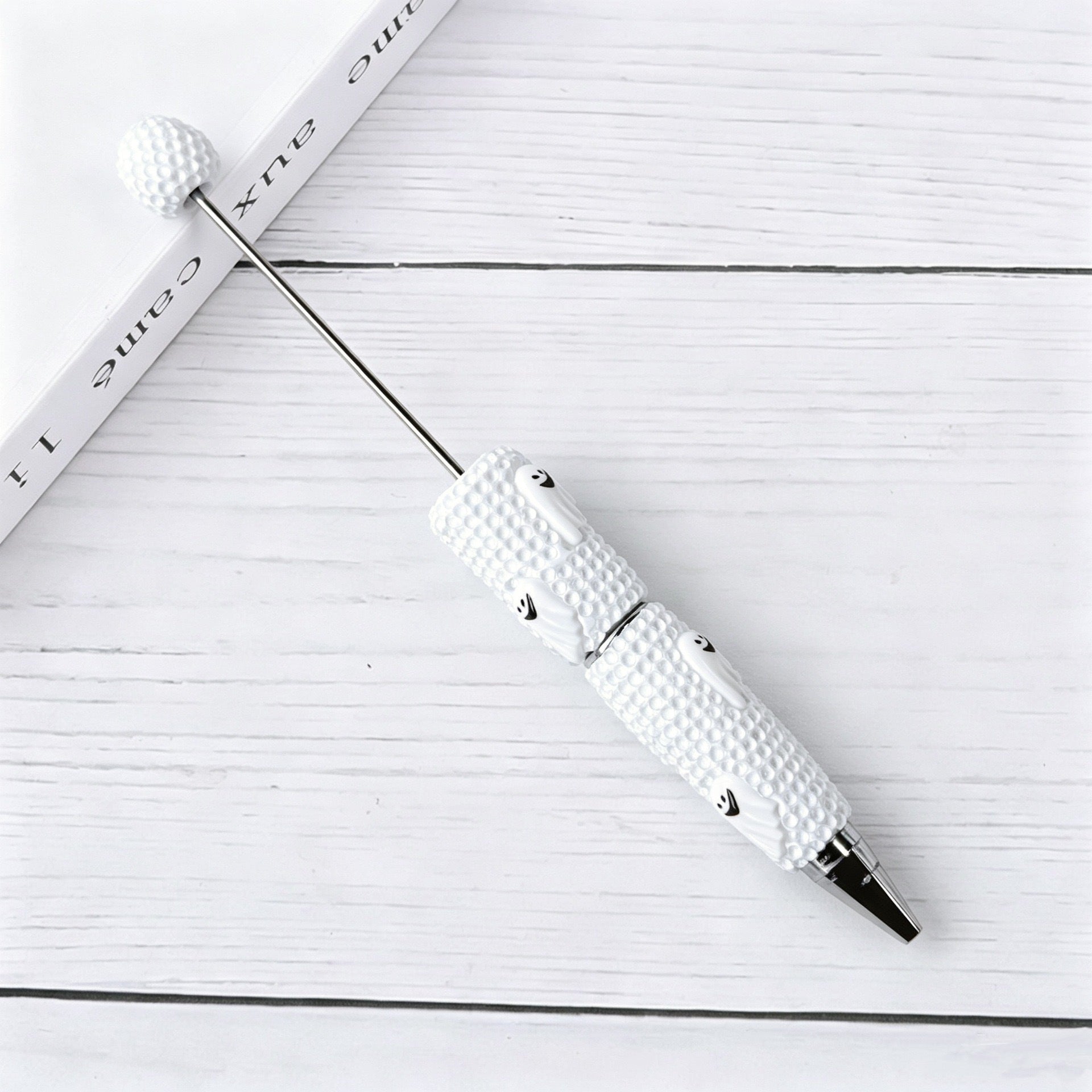 Beadable Halloween Pen with Pumpkin Ghost and Skull Designs 7