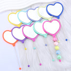 Beadable Plastic Mirrors Handheld Heart-shaped