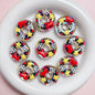 Hand Painted Donut Acrylic Beads 27x30mm Colorful Icing 5pcs 11
