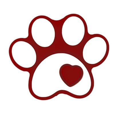 Silicone Focal Beads Paw Print Heart Accent Matte Finish 20pcs 3