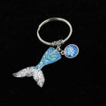 Stainless Steel Gradient Fishtail Animal Keychain Shimmering Scales 10