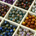 Resin Round Beads 8mm 10mm Starry Lacquer Effect 100pcs 3