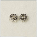 Alloy Sunflower Bead Caps 9mm 11mm 13mm Hollow Tibetan Style 200pcs 2