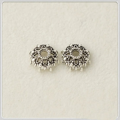 Alloy Sunflower Bead Caps 9mm 11mm 13mm Hollow Tibetan Style 200pcs 2