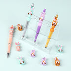 Silicone 3D Focal Beads Easter Bunny Wearing Glasses 20pcs 11
