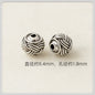 Flower Metal Beads Woven Antique Silver Tone 50pcs 7