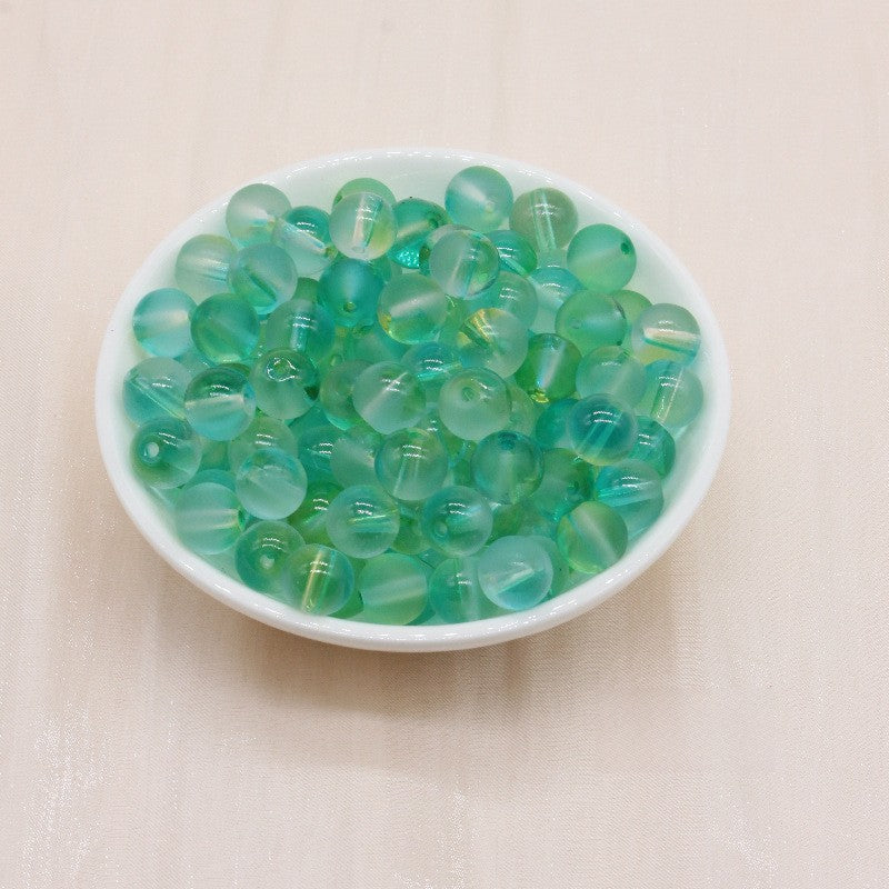 Frosted Glass Beads 8mm Soft Translucent Pastel Colors 50pcs 7