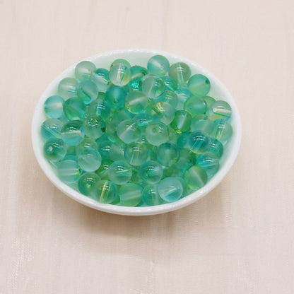 Frosted Glass Beads 8mm Soft Translucent Pastel Colors 50pcs 7