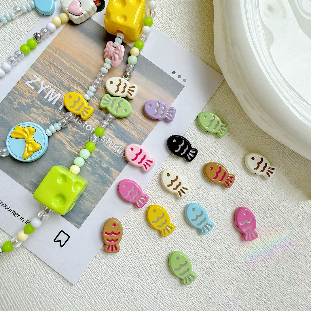 Fish Metal Beads 13mm Baking Painted Biscuit Style 20pcs