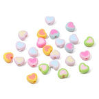 Colorful Heart Acrylic Beads 8x7mm Pastel Mixed 60pcs 5