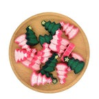 Silicone Focal Beads Christmas Tree Layered Outlines with Star 20pcs 4