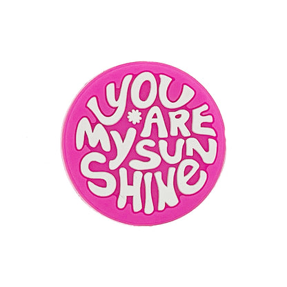 Silicone Focal Beads You Are My Sunshine Circle Badge 20pcs 3