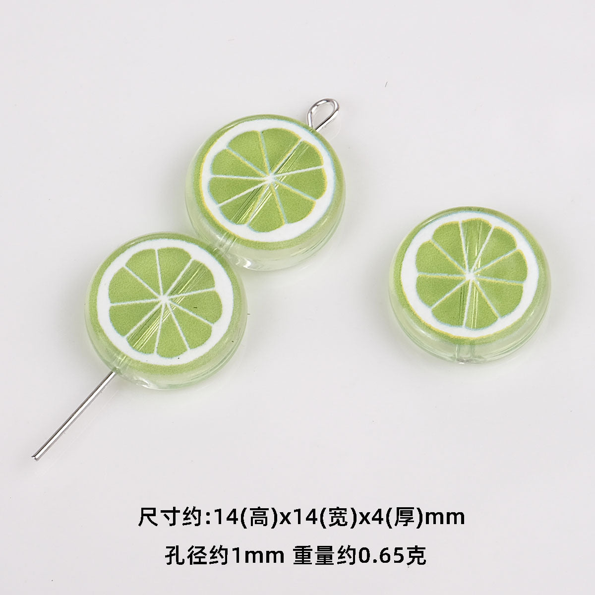 Colorful 14mm Round Acrylic Lemon Slice Beads 50pcs 9