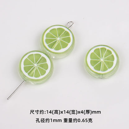 Colorful 14mm Round Acrylic Lemon Slice Beads 50pcs 9