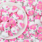 3D Cute Pink Cat Silicone Focal Beads with Heart 20pcs