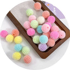 20mm Bubblegum Acrylic Flocked Beads Soft Texture 50pcs 5