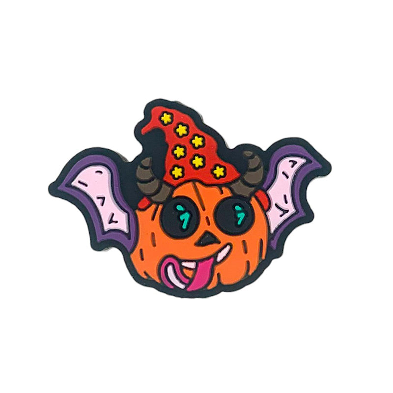 Silicone Focal Beads Halloween Bat Pumpkin Face Witch Hat 20pcs