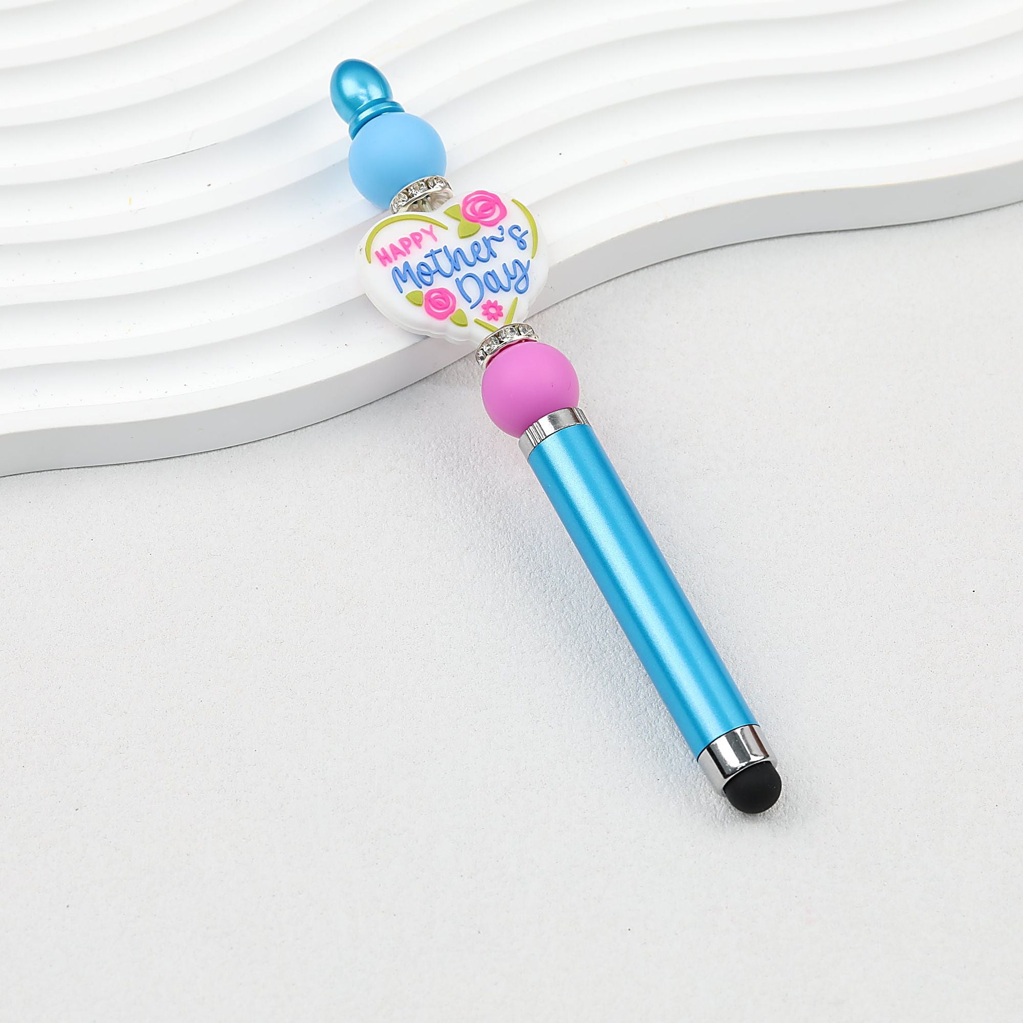 Beadable Stylus Pen Plastic Multi Color 3 in 1 Function