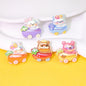 Cute Animal Driving Fruit Cart Resin Beads Glossy Mixed 10pcs 2