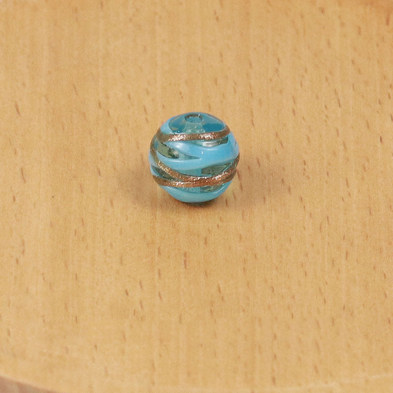 Lampwork Glass Beads Round 12 14mm Dual Color Filigree Glitter 50pcs 8