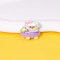 Cute Animal Driving Fruit Cart Resin Beads Glossy Mixed 10pcs 6