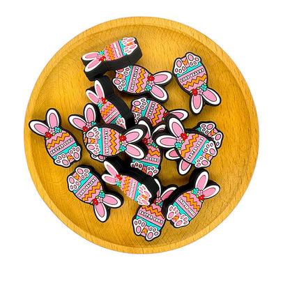 Silicone Focal Beads Easter Carrot Rabbit With Easter Eggs Text 2