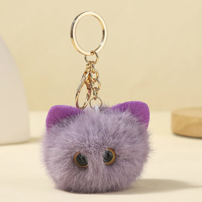 Plush Cat Keychain Faux Fur Soft 13cm 2pcs Set 10