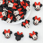 3D Red Bow Minnie Silicone Focal Beads 20pcs