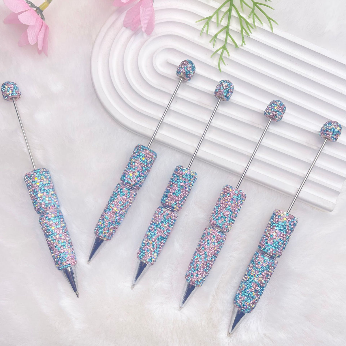 Beadable Pen Full Rhinestone Ballpoint Bright Colorful