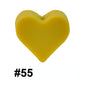 Colorful Pastel Mix Heart 14mm Silicone Beads Solid Color Matte Finish 50pcs 27