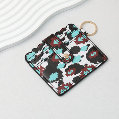 PU Card Holder Keychain Multi Patterned