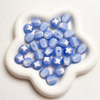 Frosted Round Acrylic Beads 16mm Bicolor White Cross 10pcs 4