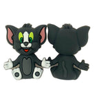 Silicone 3D Focal Beads Cartoon Cat Tom Sitting Pose