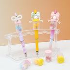 3D Daisy Orange Ice Cream Glitter Bottle Silicone Focal Beads 10pcs