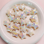 Opaque Star Acrylic Beads 22mm Glossy Colorful 10pcs 6
