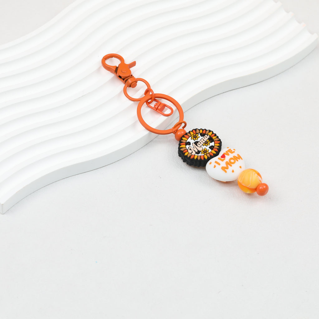Beadable Gradient Color DIY Metal Keychain