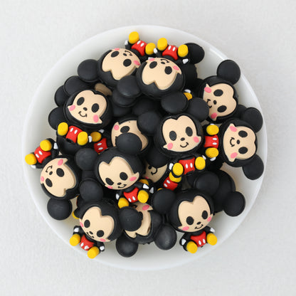 Silicone 3D Focal Beads Cartoon Mickey Iconic Ears Front View 20pcs
