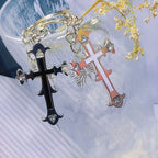 Cross Butterfly Keychain Zinc Alloy Rhinestone Decorative Charm