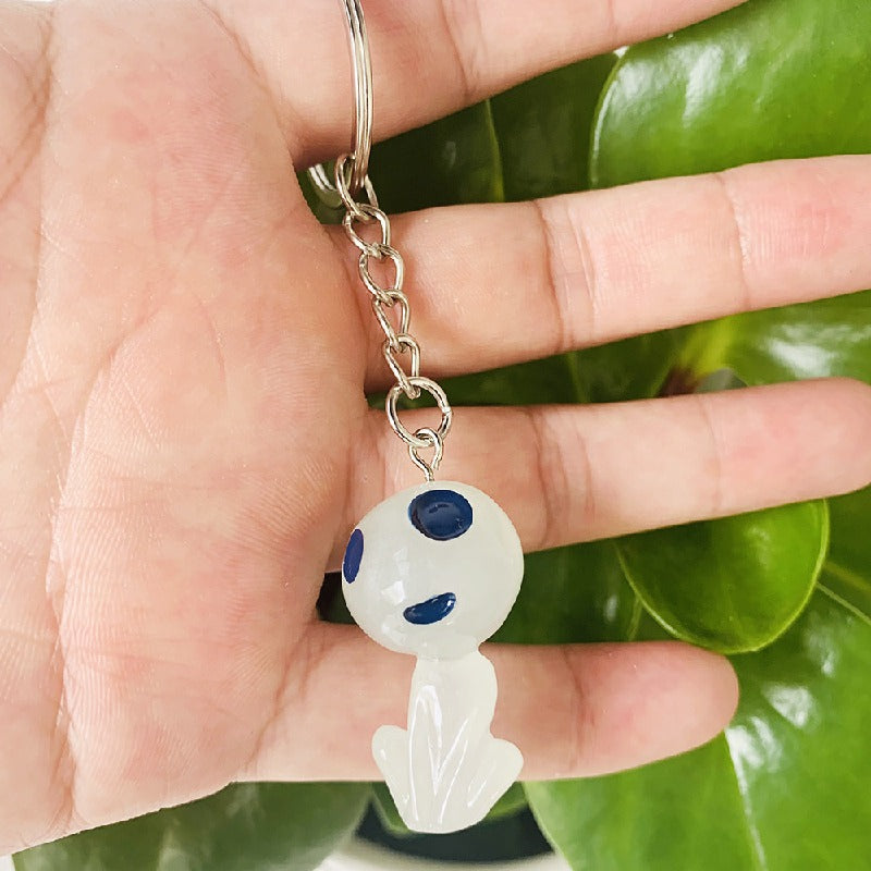 Glow in the Dark Resin Alien Keychain Quirky Green Light 8
